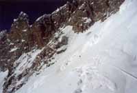 Dangerous traverse from the South Col